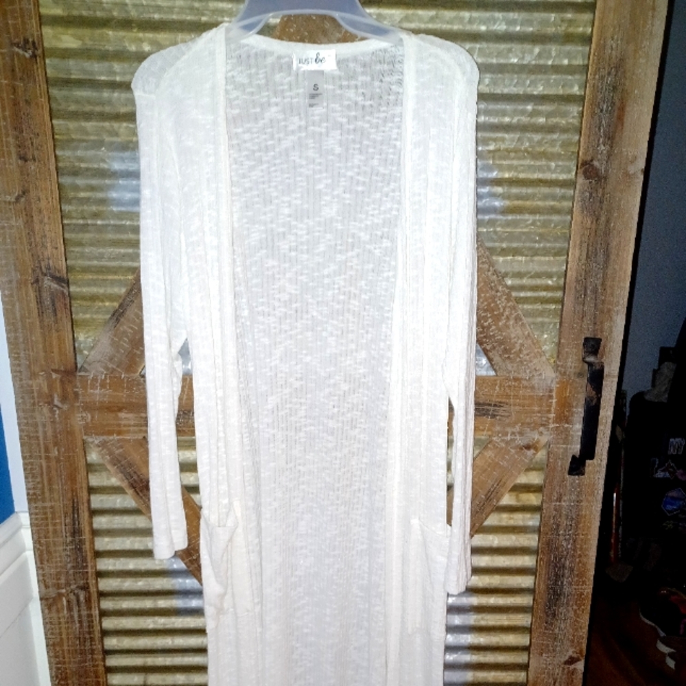 Just Be Long White Cardigan